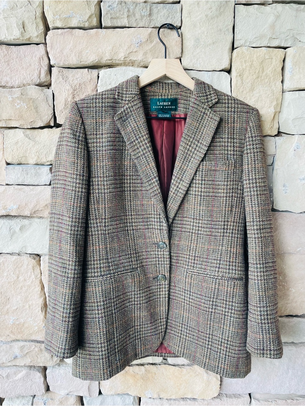 Ralph Lauren Vintage Equestrian Plaid Blazer RARE